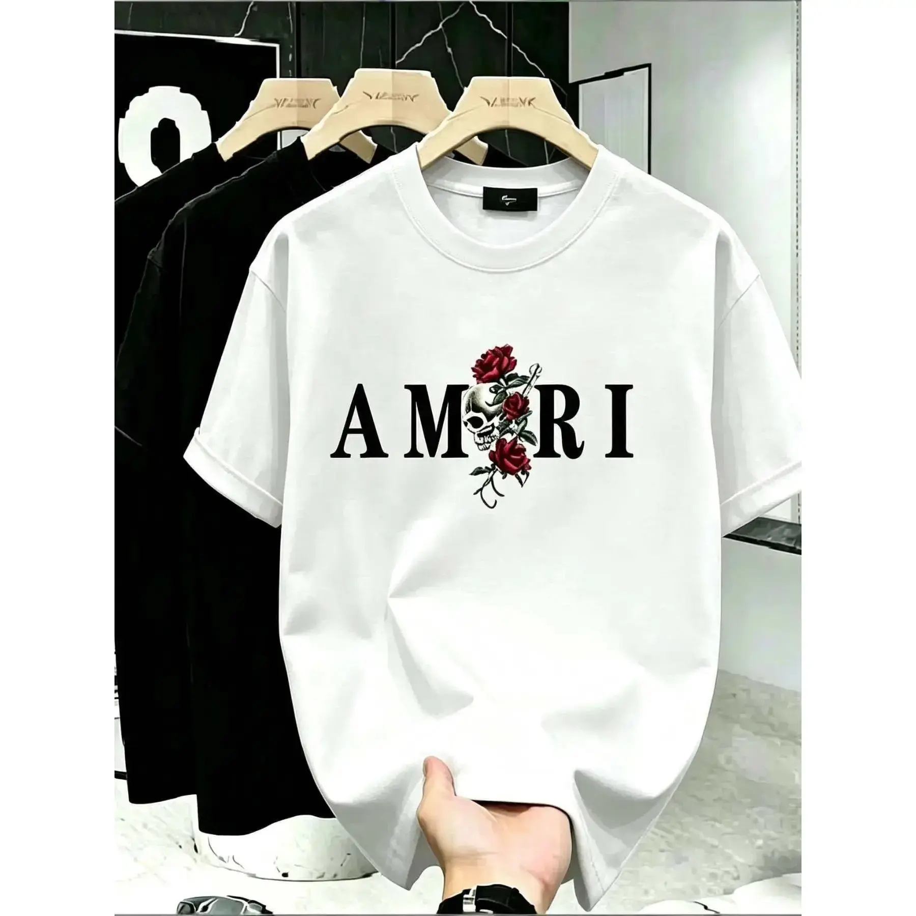 Men's Round Neck Casual Streetwear Loose Fit Short T-Shirt, Letter Print Design, Comfortable Daily Wear, Perfect for Relaxing and Leisure