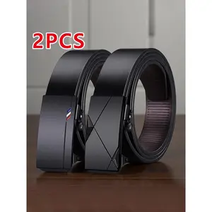 Men's Belt Set of 2, High-Quality Business Casual Two-Use Belts, Perfect Gift for Men, Suitable for Various Pants