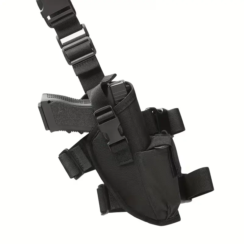 Right-Hand Drop-Leg Holster, Adjustable Universal Quick-Draw Holster with Magazine Pouch for Reliable Performance in Hunting and Outdoors, Tactical Accessories, Secure Hold, Outdoor Recreation, Hunt Gear Accessories, Adjustable Leg Holster
