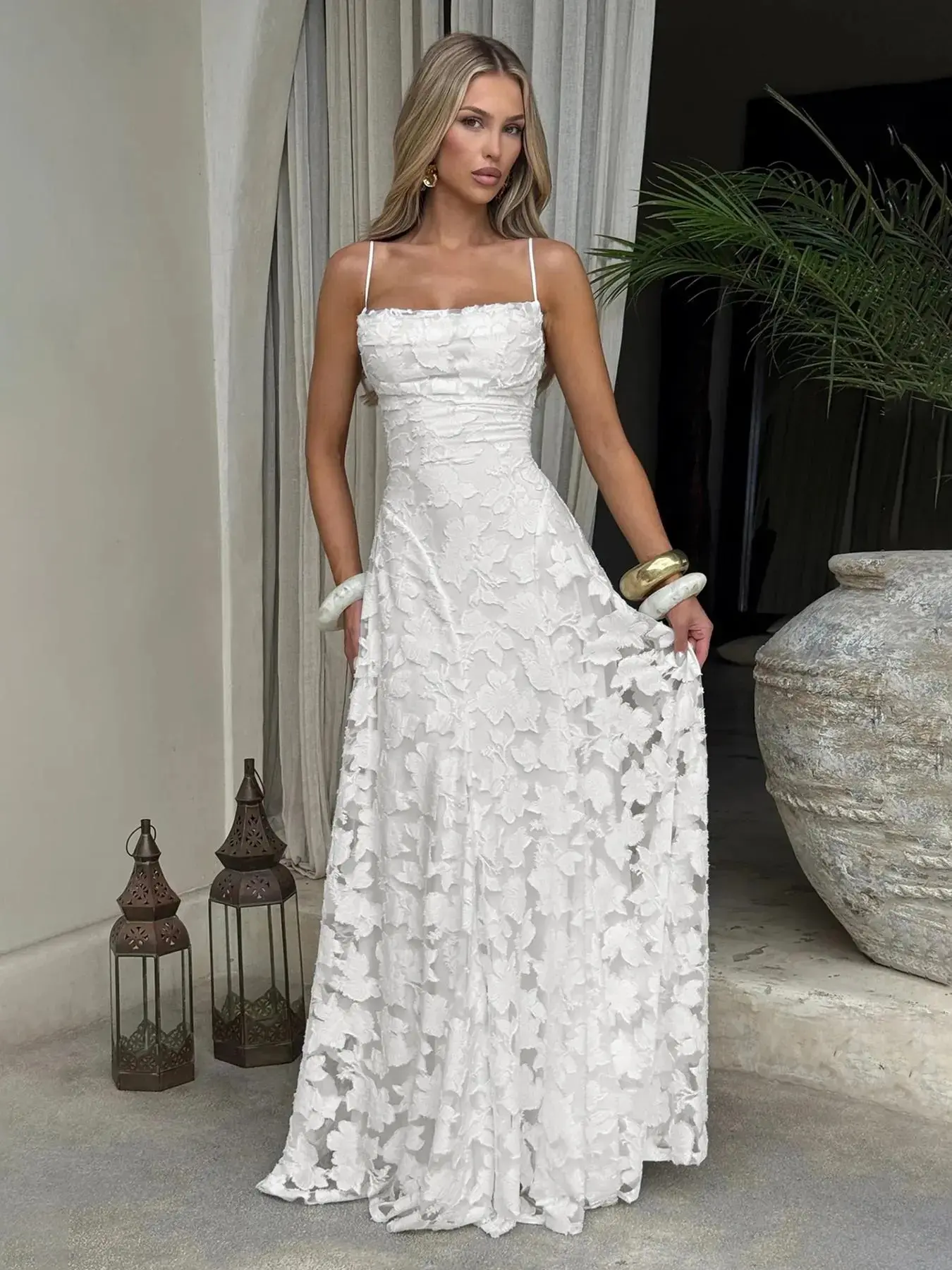 Women's Backless Dress, Elegant Fashion Sleeveless Dress for Party Wedding, Ladies Summer Clothes