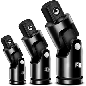 Universal Joint Set 3PCS, 3/8" 1/2" 1/4" Drive Swivel Socket Set, Socket Adapter Set for Any Angle, CR-V Steel, for Wrench Ratchet Use