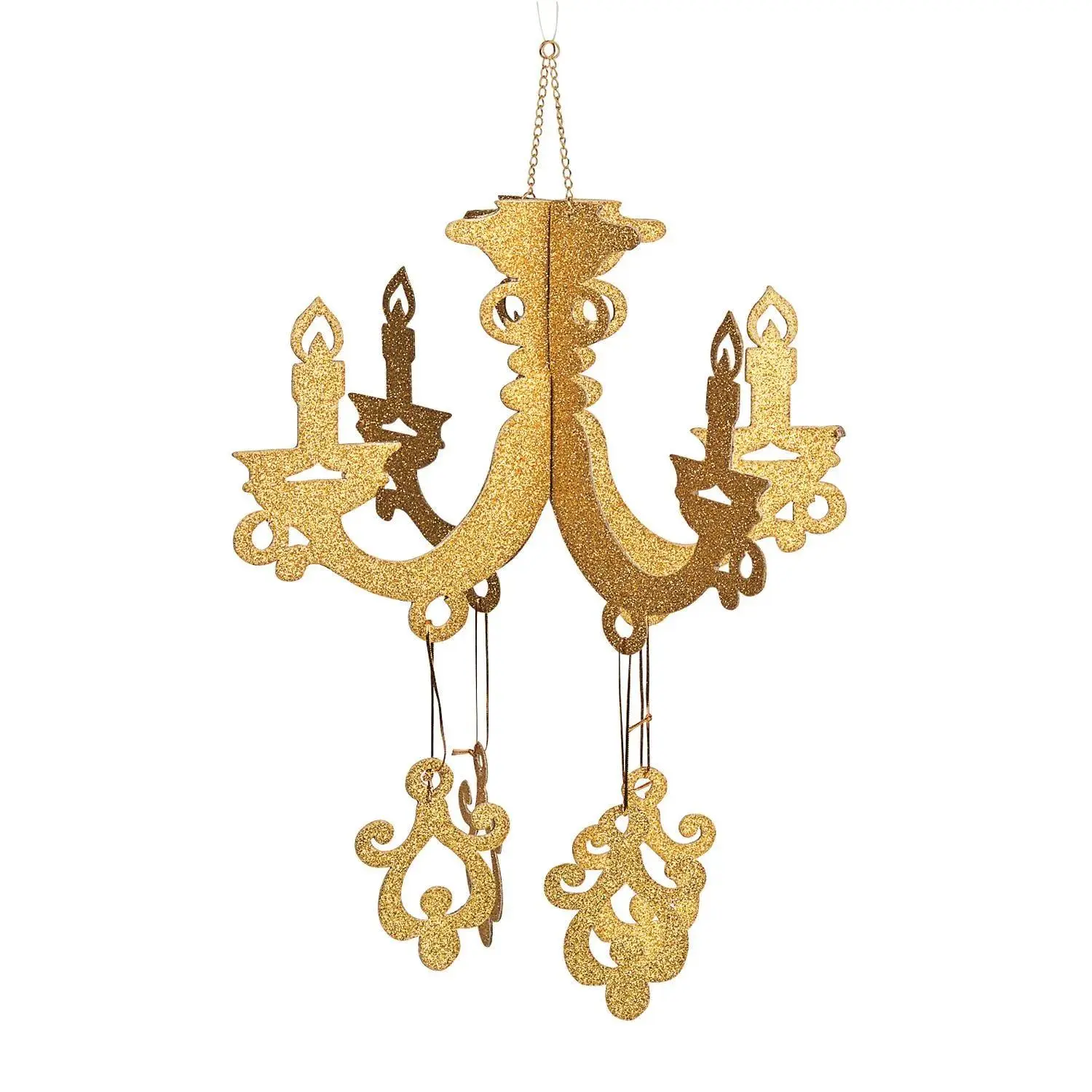 12" Gold Glitter Chandelier