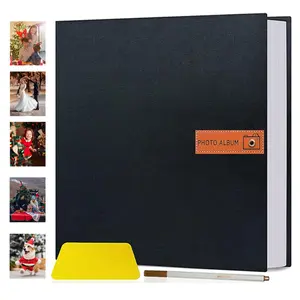 Large Photo Album Self Adhesive 4x6 5x7 8x10 Scrapbook DIY Picture Book Gifts for Mom Family Baby Wedding with Metal Pen & Plastic Board Cover for Memories Moments - Scrapbooking 0-50 Pages