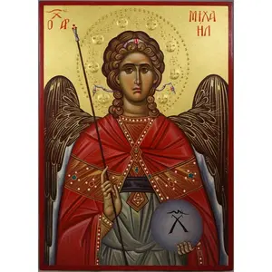 Orthodox Christian Icon of Saint Michael the Archangel – Mounted on Wood