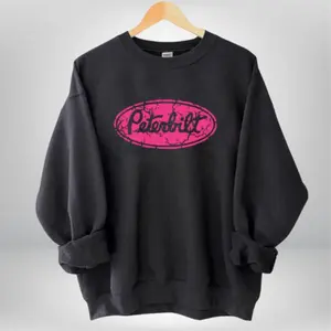 Vintage Peterbilt Logo in Pink Sweatshirt, Peterbilt Cracked Pink Logo Shirt, Cute Trucker Girl Tee