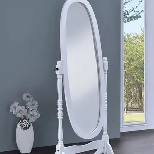 FOYET WOOD ADJUSTABLE FULL LENGTH CHEVAL MIRROR WHITE for Home Decor with Elegant Design