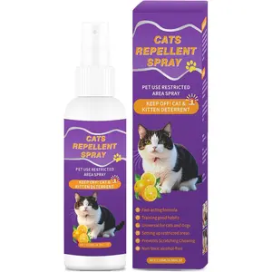 Cat Scratch Deterrent Spray Cat Repellent Indoor Outdoor for Cat Kitten, No Scratch Training Aid for Furniture Sofas Rugs Curtains Non-Toxic Alcohol-Free Formula 120