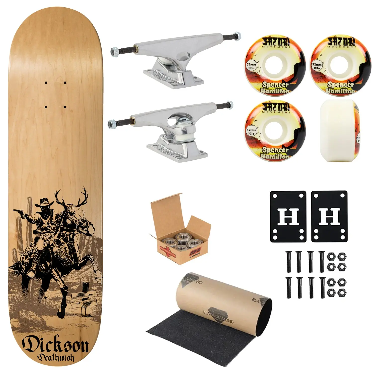 Deathwish Premium Complete Skateboard Dickson Hunt 8.25" Ft. Krux/Satori/Independent