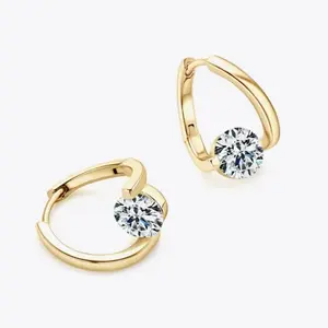 Moissanite 2 Carat Heart Earrings  Clip Earrings Gold Color Moissanite Unisex Elegant Design
