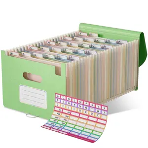 Accordion File Organizer with 26 Pockets, Wheat Straw Expanding Folder for Monthly Bills and Receipts, A-Z Tabs, Letter/A4 Size, BPA Free