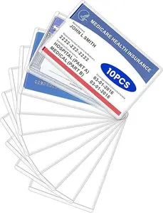 10 Pack New Medicare Card Holder Protector Sleeves, 12Mil Clear PVC Soft Waterproof Medicare Card Protector for New Medicare Card Credit Card Business Card, Heavy Duty Card Sleeves
