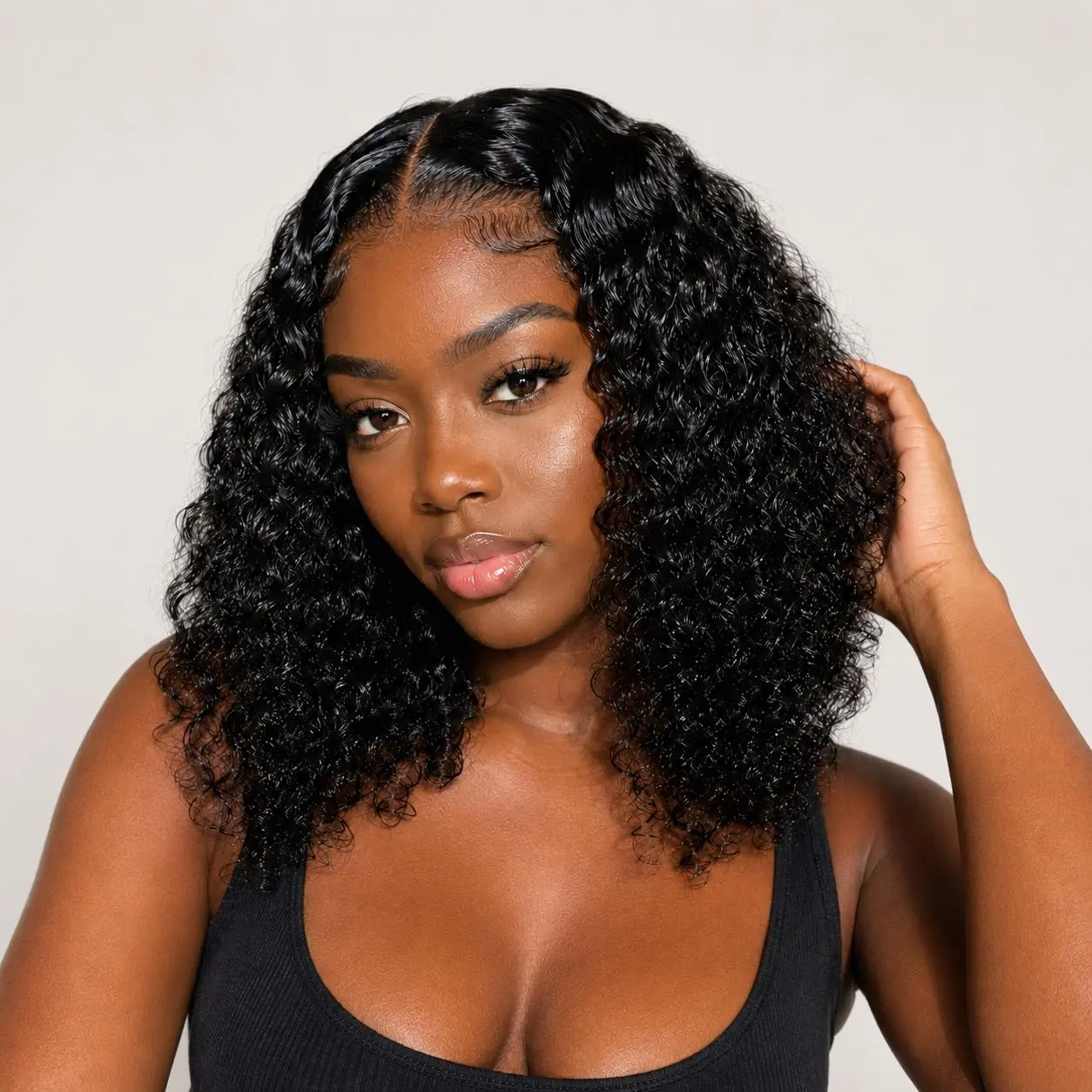 TNICE Glueless Deep Wave Wig for Black Women, Black Blonde 100% Human Hair, 4x4 HD Lace Closure, Wear and Go, Pre Plucked, 200% Density, Black Woman Wigs