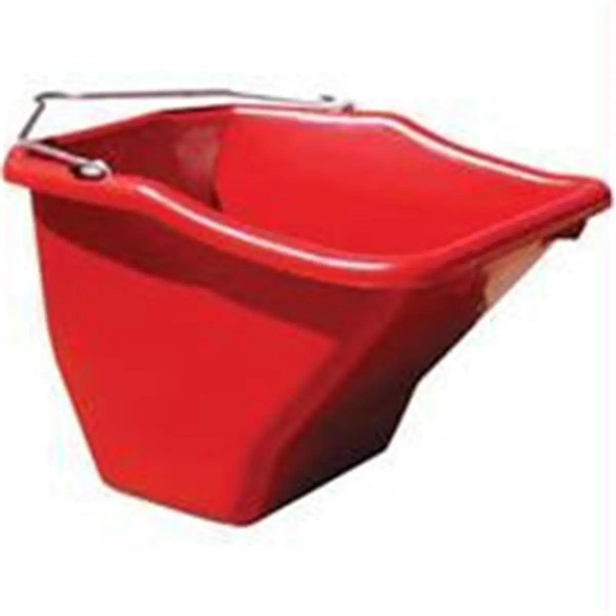 212 MAIN Better Bucket (Model BB10RED) - 10 Qt Red Heavy-Duty Angular-Shape Flatback Stable Horse Feeder Bucket with Handle, Reduces Behavioral Problems