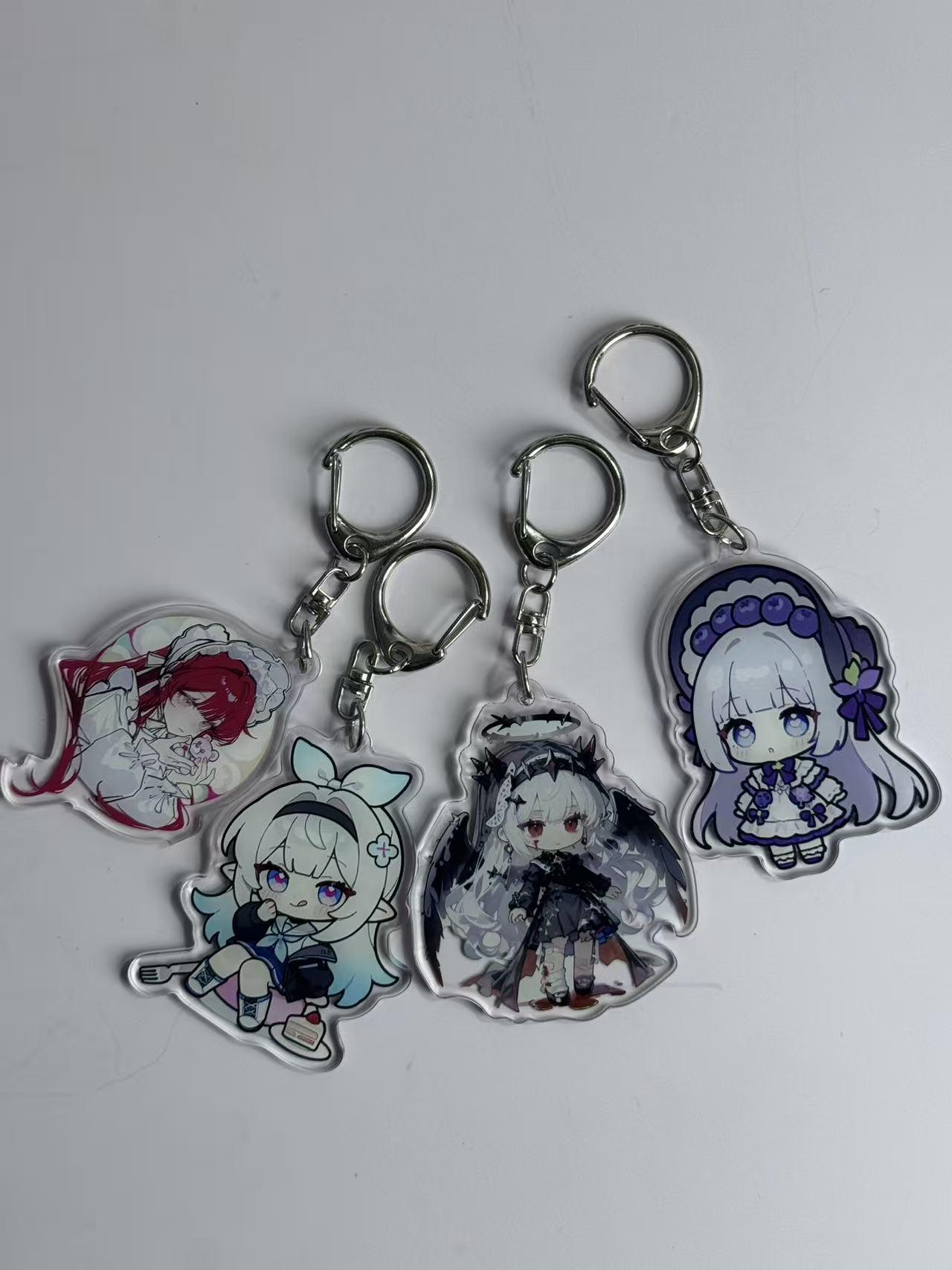 Custom  Acrylic Keychain, Double Layer DollPendant,  Cute Cartoon Anime TransparentCreative  Decoration Small Gift