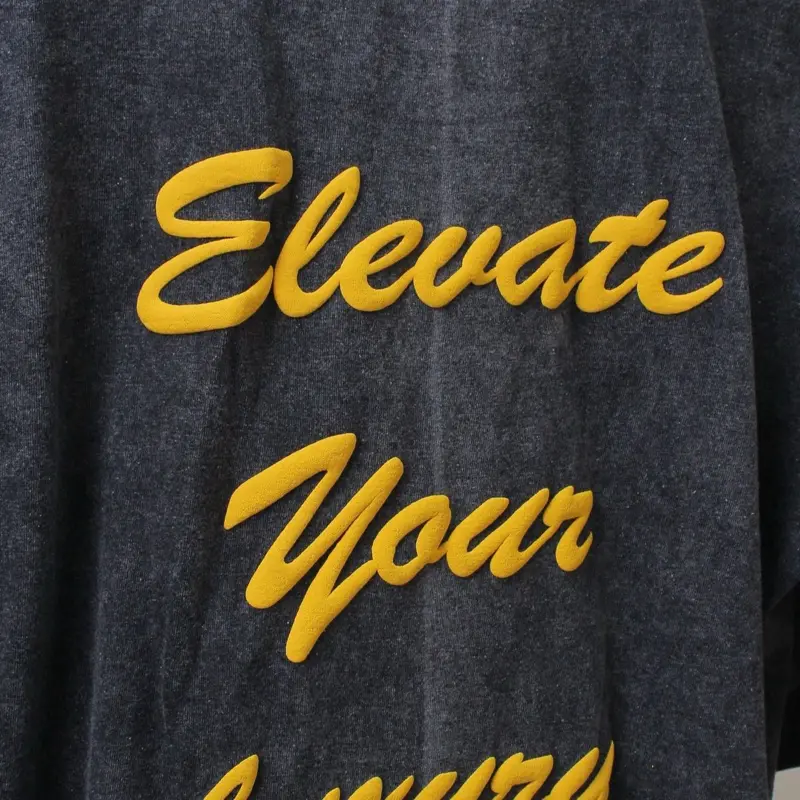 Unisex Heavy Weight Crop Tee - Dark Color with Yellow Text, Featuring "Elevate Your" Design - Menswear, Tops