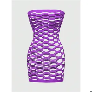 Lingerie Hollow Super ROMWE Kawaii Elastic Out Dress