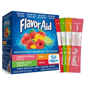 Flavor Aid Aguas Frescas Singles To Go Variety Pack, Powdered Drink Mix, 1 Box (50 Single Servings)