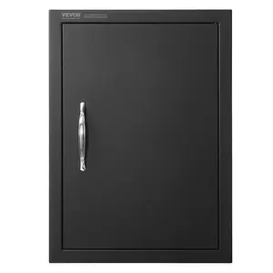 VEVOR BBQ Access Door, 16W x 22H Inch Single Outdoor Kitchen Door, Cold Plate Flush Mount Door, Wall Vertical Door with Handle, for BBQ Island, Grilling Station, Outside Cabinet