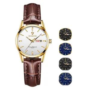 BINBOND Women's Watch Brown Leather Elegant Luxury Dress Ladies Small Wrist Watches for Female Day Date Waterproof Luminous 2238