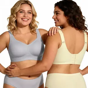 Jelly Bras Women's Seamless Lift Bra 3X Lifting Power Full Coverage Plus Size Wireless Push Up No Underwire Comfort Supportive Sports T-Shirt Bra