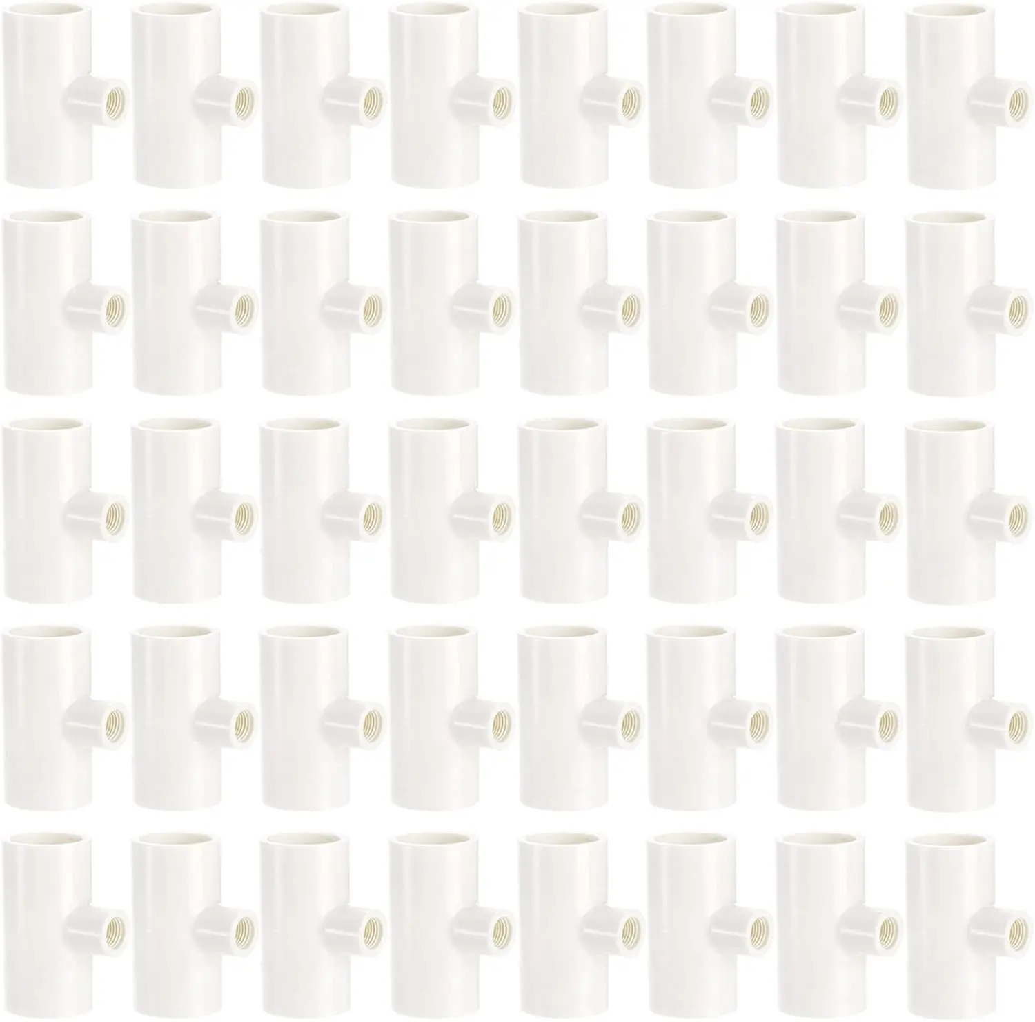 40 Pack Chicken Waterer PVC Tee Fittings, PVC Tee Fittings for Threaded Poultry Nipples Chicken Water Drinker and Feeder Cups, Fully Automatic Poultry Waterers