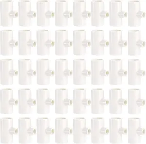 40 Pack Chicken Waterer PVC Tee Fittings, PVC Tee Fittings for Threaded Poultry Nipples Chicken Water Drinker and Feeder Cups, Fully Automatic Poultry Waterers