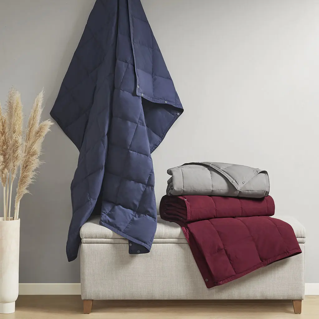Multipurpose Throw Blanket Indigo 62x68 Inches Microfiber Down Alternative for Indoor Outdoor Use, Camping, Picnic, Bedding, Sofa Cover, Decorative Throw