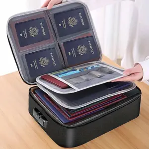 Fireproof Document Bag with Waterproof Zipper Case, Portable File Organizer