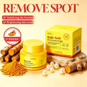 Kojic Acid Turmeric Vitamin C Face Cream, 1.78 oz | Dark Spot Corrector & Skin Brightening Tone Renewal Cream | Hyper-pigmentation, Uneven Skin Tone & Radiance Care for Troubled Skin Moisturizers refreshing dewy glow herbal