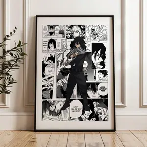 My Hero Academia Shota Aizawa, Eraser Head Manga Panels Poster: Anime Print, Anime Satin Poster