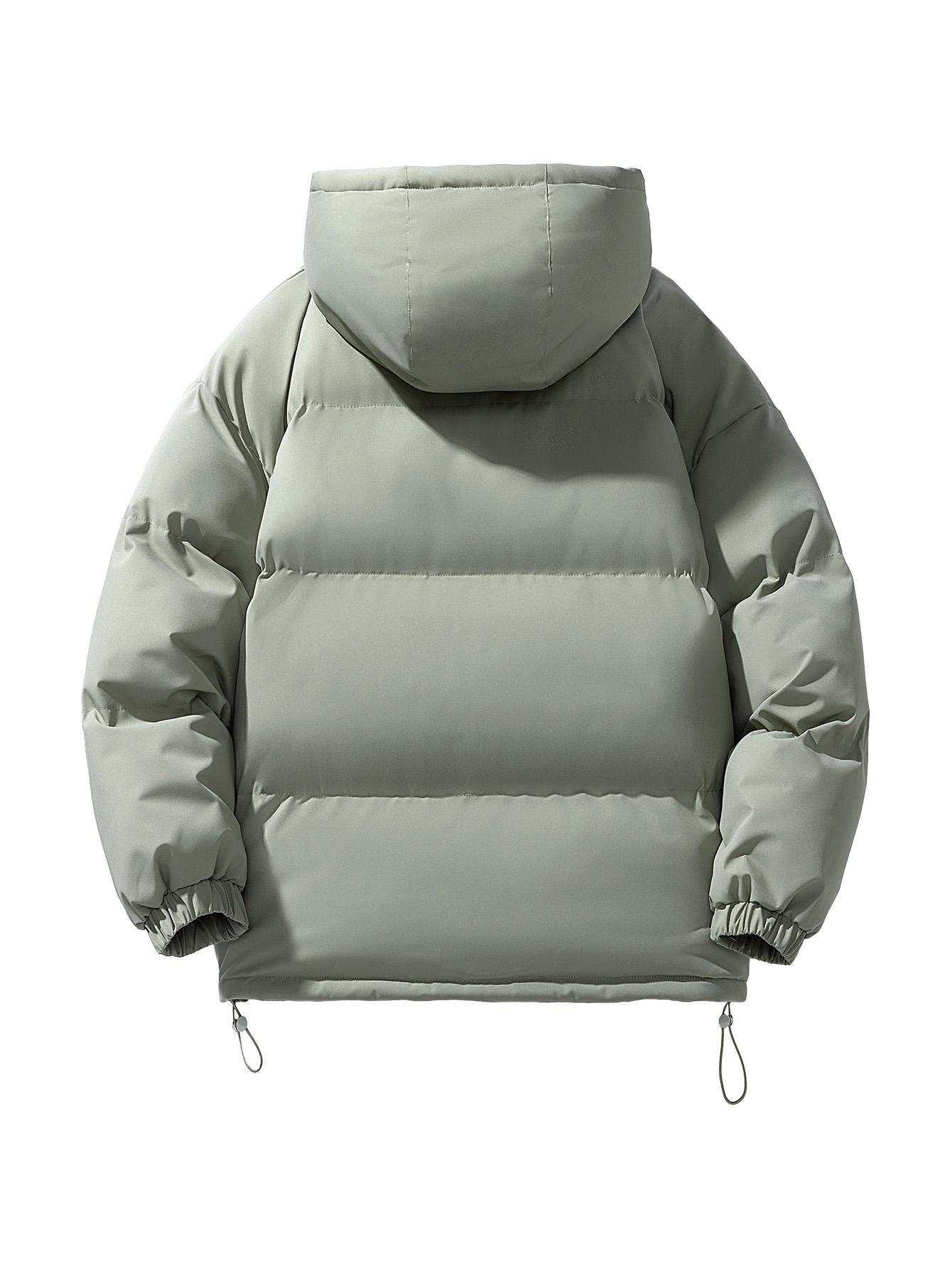 CCCMAI Men's winter warm cotton jacket Thick Winter Jacket, Autumn/Winter Outerwear,  Black Casual Outdoor Jacket, Suitable for Work, Travel, and Daily Use