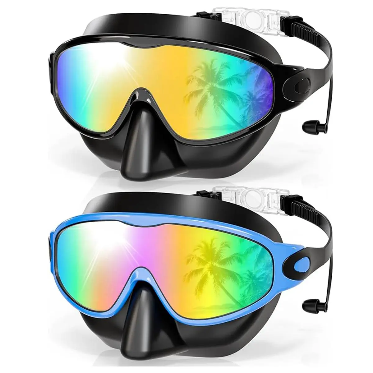 Aegend Kids Swim Goggles (2-Pack) - Silicone Swimming Goggles with Wide Panoramic HD Vision, Anti-Fog, UV Protection, Soft Nose Cover, Leak-Free Comfort, Hair-Friendly Quick Adjust Clips, Secure Fit for Ages 3-14,summerwins,bathingsuitwomenset
