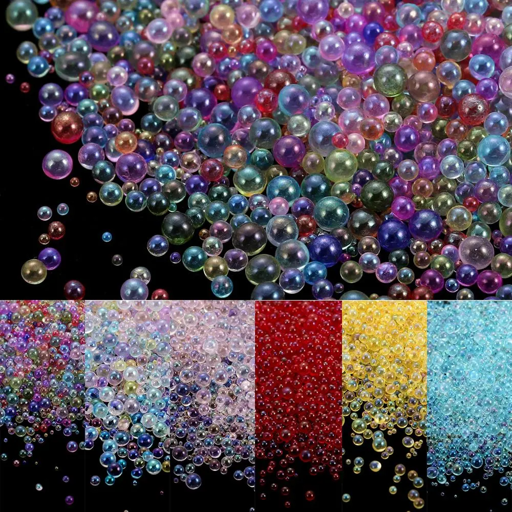 10-20g Mini Bubble Ball Beads Tiny Crystal Glass Bead For Silicone Mold UV Resin Epoxy Filler Resin Filling DIY Nail Art Decor