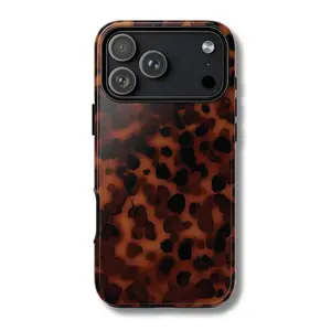MOODY TORTOISE Phone Case | Dark Brown Spotted Tortoiseshell Print | Chic Neutral Aesthetic iPhone 17 16 Pro Max 15 14 13 12 MagSafe