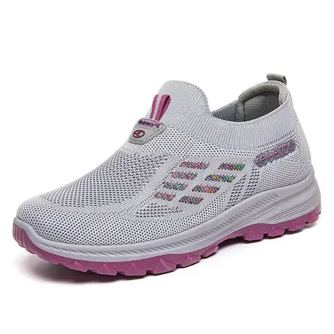 OFIREND Women's Fabric Knit Slip-On Athletic Sneakers - Breathable Casual, Fashionable Versatile, Walking Lifestyle Footwear for Active & Casual Use, Breathable Casual Sneakers
