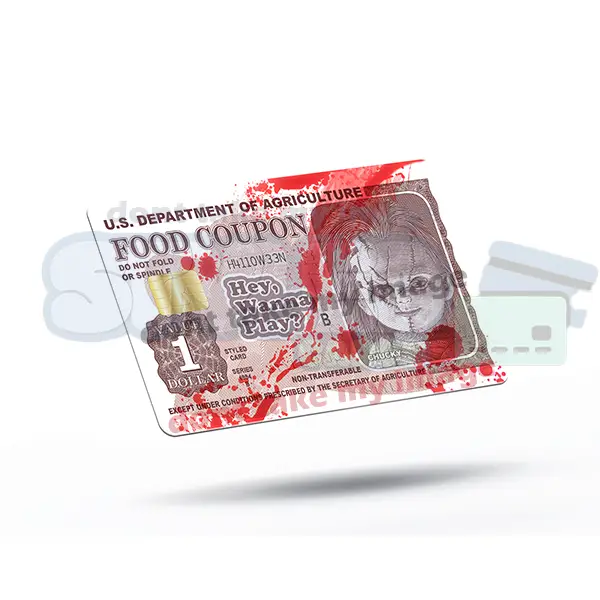 Halloween food coupon credit card sticker