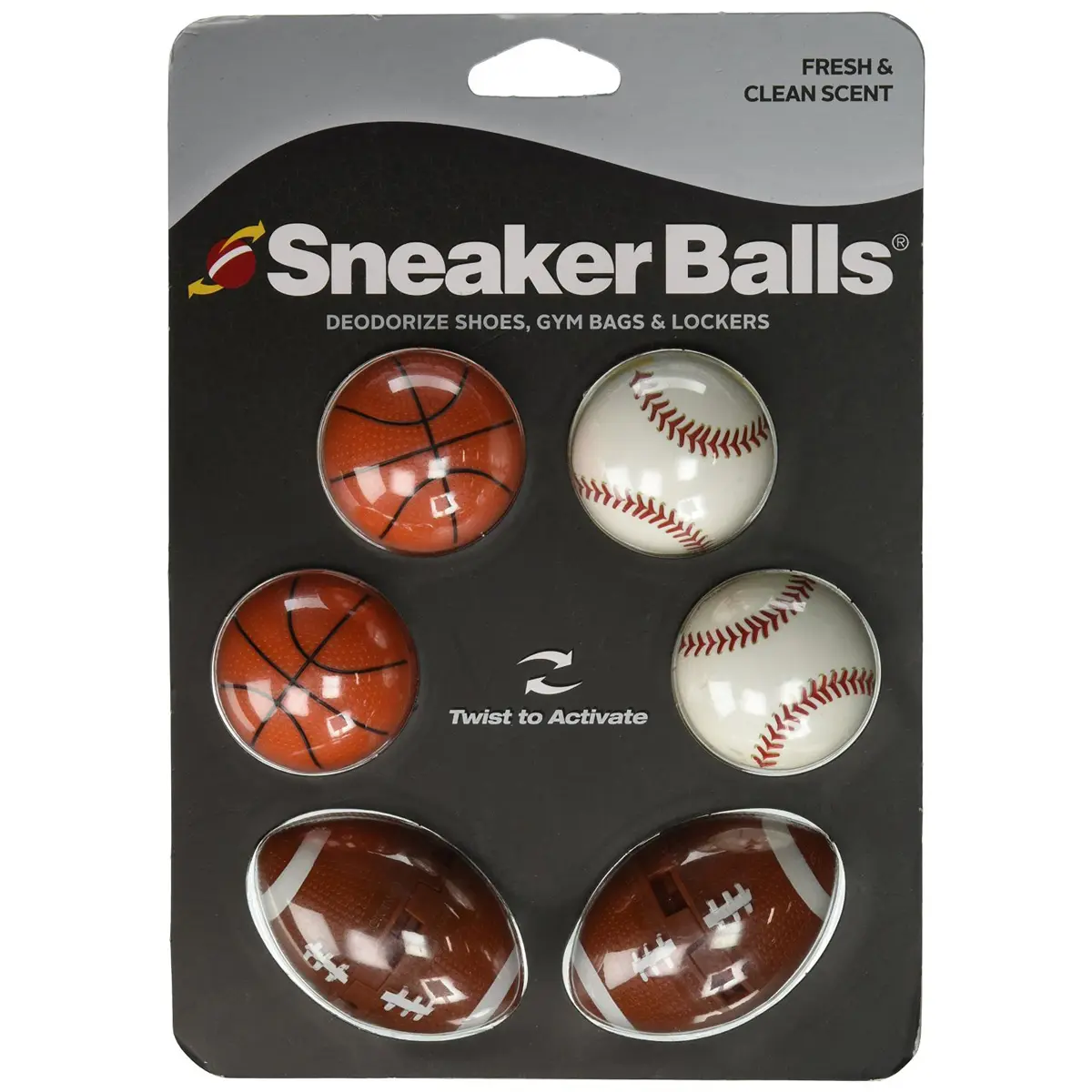 Sneaker Balls Compact Round Shoe Deodorizer for Sports Footwear, Gym Bags, Lockers