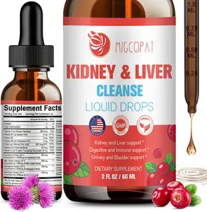 Kidney and Liver Cleanse Detox & Repair Drops, Cranberry and Milk Thistle Supplement with Artichoke, Astragalus, Horsetail – Natural Herbal for Liver, Kidney, Urinary Tract, Bladder, 60ml