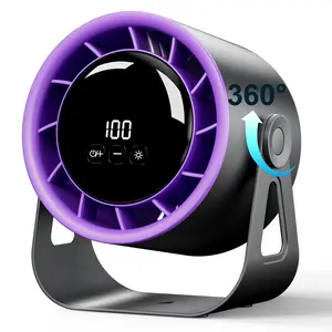 Desk Fans, Digital Display Rechargeable USB Fan, Desk Fans Small Quiet 100 Speeds Strong Wind, 4000mAh Battery Operated Portable Fan for Bedroom, Office, Dorm, Bedside, Home