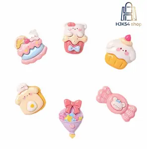 Kawaii Dessert Animal Resin Charms, Cute Cupcake Cake Candy Flatback Cabochons, Mini Bunny Bear Food Embellishments for DIY Crafts Scrapbooking Phone Case