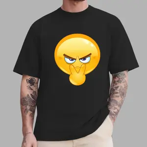 You wear this bold attitude emoji shirt and suddenly everyone notices