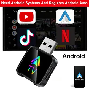 【YURNLV】Mini Android Auto Box, supports Android only, no hotspot required, fast and stable connection, plug and play, Bluetooth 5.0 wireless connection.