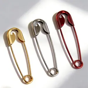 Monarch Mega Safety Hairpin 3 Pack (Gold, Silver, Red), Oversized Safety Pin Hair Clip for Women, Viral TikTok 2026 Y2K Hair Accessory, Large No-Slip Hair Barrette for Thick Hair Easy Updos Buns, All Day Hold Hair Styling Essential