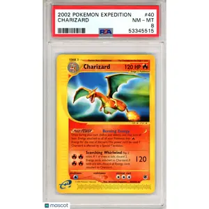 2002 Pokemon Expedition Charizard #40/165 PSA 8 E-Reader Non-Holo