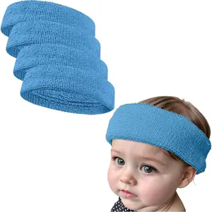 Baby Infant Terry Solid Color Headband/Terry Cloth Head Band - 4 Pieces