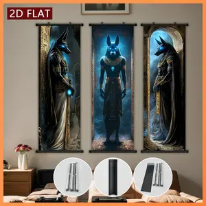 Modern Home Decor Wall Art Set, Hanging Wall Art, 3-Piece Modern Art Design Indoor Decoration Luminous Eyes Plastic Canvas Posters, Vintage Egyptian Theme Paintings with Hooks Included