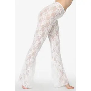 FNS300 - Floral Lace Flare Leggings