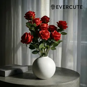 EVERCUTE 4-Color Real Touch Artificial Roses Fake Silk Flowers - Long Lasting Faux Flowers for DIY Bouquets Wedding Centerpieces Party Home Office Table Decor Floral Arrangements & Gift Giving fake flowers for outdoor greenery peonies ribbon rose lighted