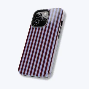 Midnight Lines Burgundy & Lilac Striped Phone Case  -Durable, Shock Absorbing and Stylish Protection -Compatible with iPhone 17,16, 15, 14, 13, 12, 11, Plus, Pro,Pro Max, Perfect birthday gift for friends.