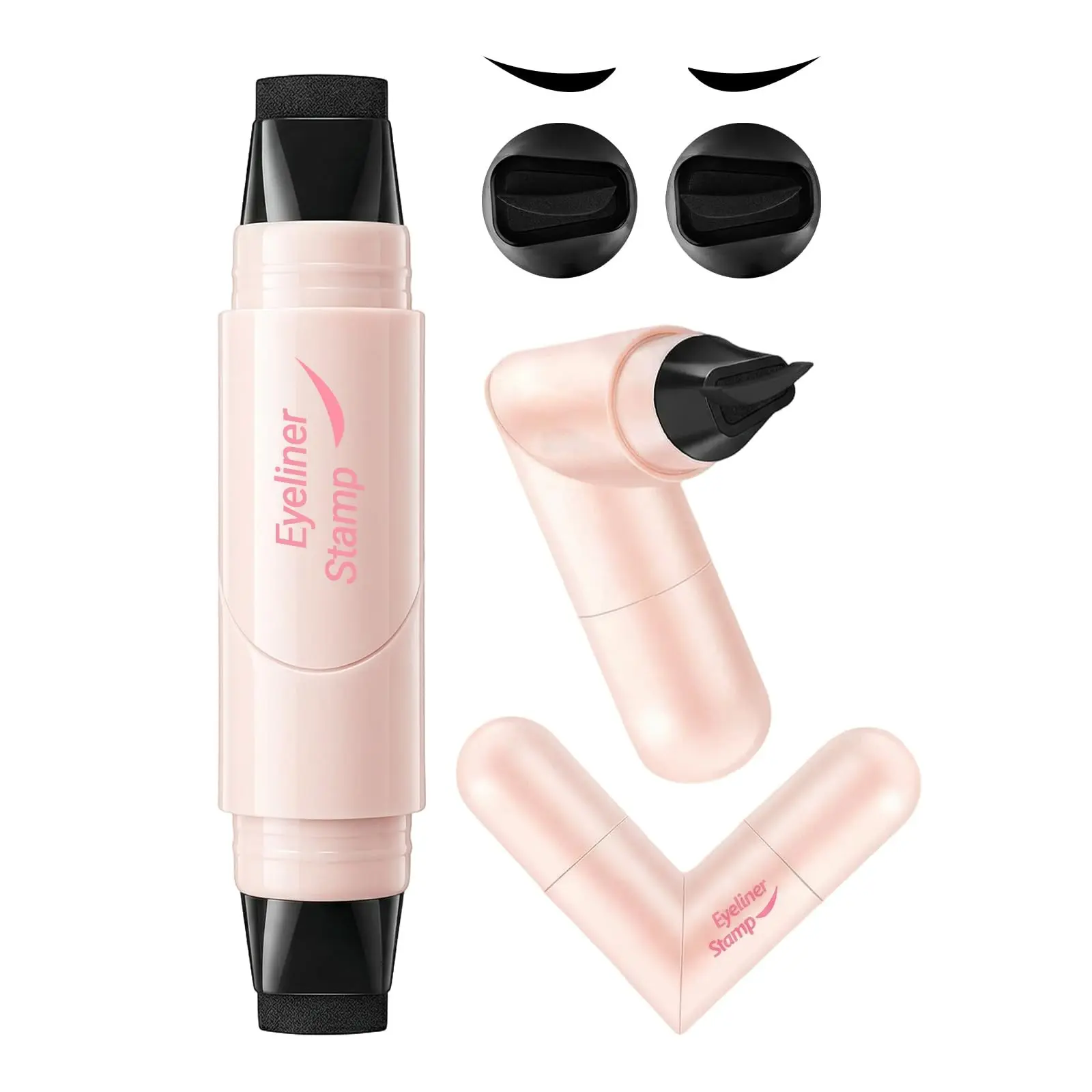 Dual-Ended Eyeliner Stamp Pen, Cat Eye Stamp Eyeliner Tool, Waterproof Smudge-Proof, Liquid Eye Liner Stamps, Precision Eyeliner, Beginner-Friendly, Enhance Eye Makeup